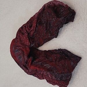 Infinity Red Black Sparkle Embellished Scarf